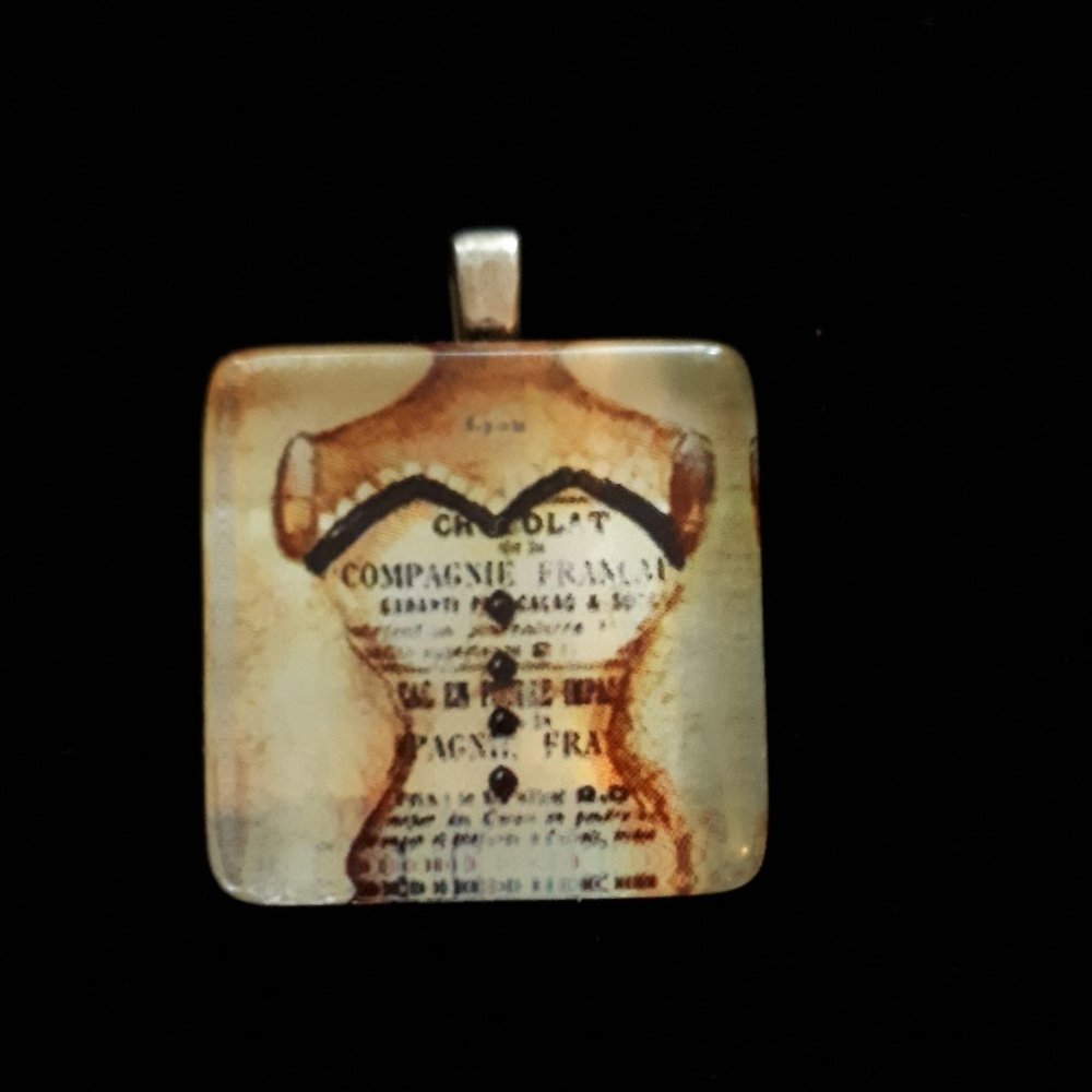 Vintage 1990s Handmade Glass Pendant